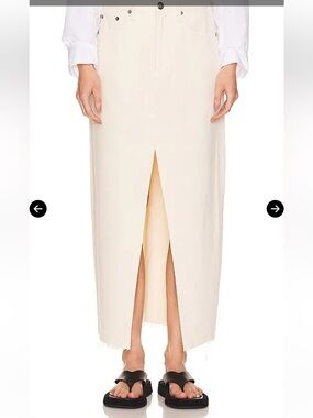 rag & bone Cream Center-Slit Maxi Skirt
